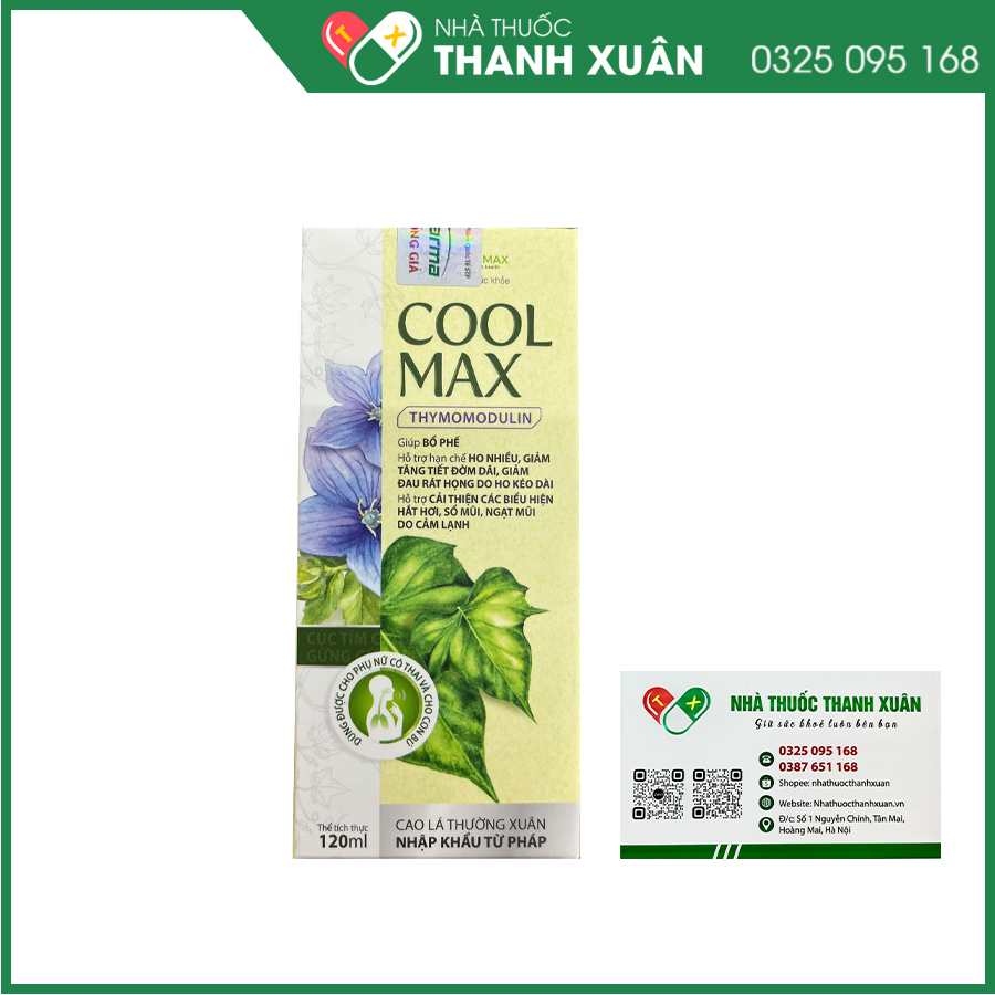 Cool Max siro bổ phế giúp hỗ trợ giảm ho, giảm sổ mũi ngạt mũi do cảm lạnh